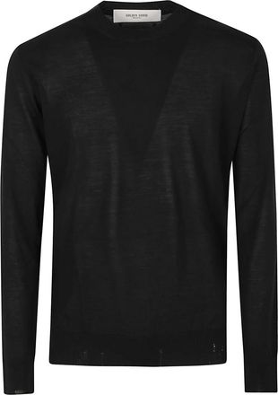 Golden Goose Regular Knit Crew Neck Merino - Heren - Ronde hals truien - Zwart - S - Wol - Truien & Vesten