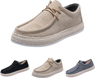Generic Mens Casual Shoes Round Toe Corduroy Slip-On Shoes Loafers Outdoor Lightweight Comfortable Walking Shoes with Non-Slip Rubber Sole Driving Sneakers Si