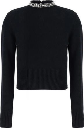 Pinko Berlin Trui - Dames - Ronde hals truien - Zwart - L - Wol - Truien & Vesten