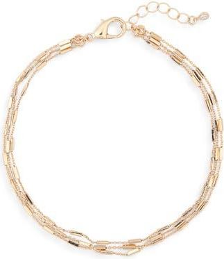 Nordstrom Rack Triple Chain Anklet in Gold at Nordstrom Rack