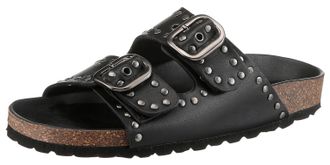 Verbenas Pantolette VERBENAS Randell Napa Tachas, Damen, Gr. 37, schwarz, Leder, unifarben, Schuhe Pantolette, Sommerschuh, Hausschuh, Strandschuh mit Nietenve