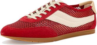 Vince La Runner Netting Slip-On Womens Shoes Rogue Red : 5.5 M, Leather/Suede