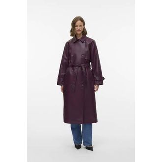 Vero Moda imitatieleren jas donkerpaars