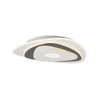 QAZQA Plaf&oacute;n dise&ntilde;o blanco org&aacute;nico gris LED