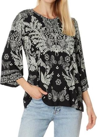 Johnny Was Janie Favorite Bell Sleeve Top In Black