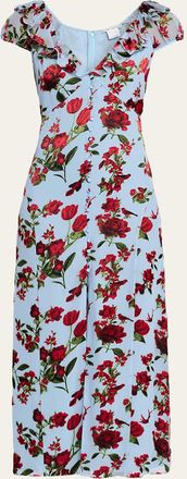 Alice & Olivia Tara Short-Sleeve Ruffle Maxi Dress