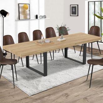 IDMarket Phoenix Mesa De Comedor Rectangular Para 12 Personas De Madera Y Negro 300 Cm