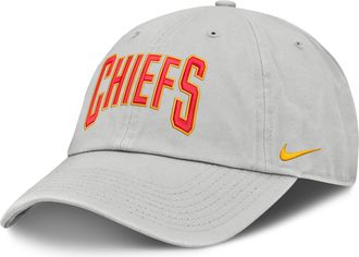 Nike Kansas City Chiefs Primetime Club Arched Nike Mens NFL Adjustable Hat in Grey | NF020BB7G-BYX