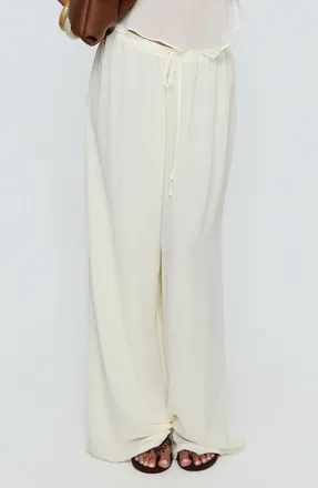 Princess Polly Finesse Wide Leg Pants in Yellow at Nordstrom, Size 12