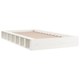 Berkfield Home Beautiful Bed Frame White 135x190 cm Double Solid Wood
