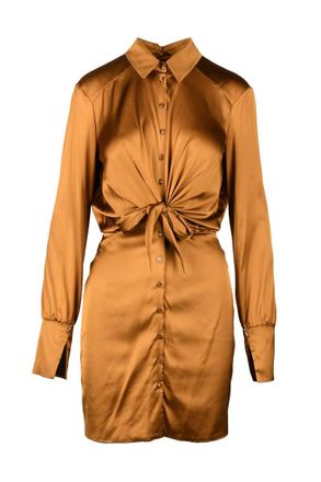 Patrizia Pepe Acetate Stretch Dress - Bronze