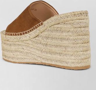 Gianvito Rossi suede peep toe espadrille sole sandals