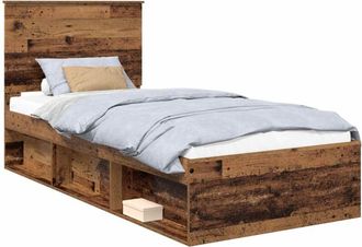 vidaXL Estructura De Cama Con Cabecera Madera Vieja 90 X 190 Cm Vidaxl