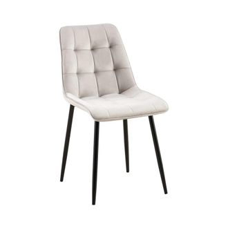 Clp Silla de comedor con reposapi&eacute;s en terciopelo gris