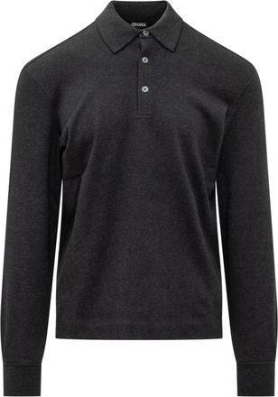 Ermenegildo Zegna Dark Grey Solid Polo