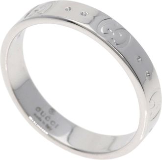 Gucci White White Gold (18K) Band Ring (Pre-Owned)