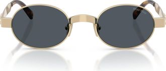Miu Miu 0mu B51s Oval Gold-Toned Metal Sunglasses