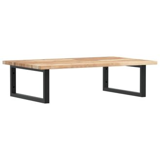 Berkfield Home Basin Shelf Wall Mounted Steel & Solid Wood Acacia in Brown