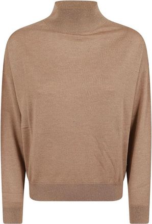 PESERICO Tricot Trui - Dames - Coltruien - Beige - L - Truien & Vesten