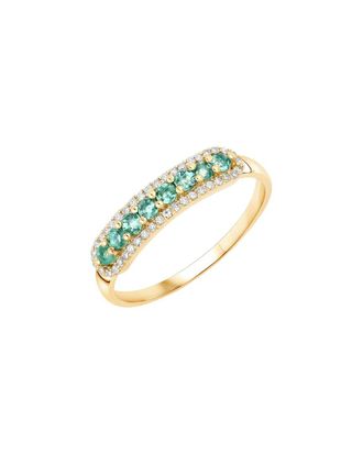 Diana M. Jewels Fine Jewelry 14K 0.35 Ct. Tw. Diamond & Emerald Ring