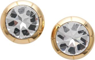 Alessandra Rich Ronde Metalen en Kristallen Oorbellen - Dames - Oorbellen - Geel - ONE Size - Accessoires