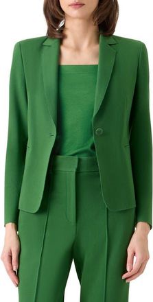 Akris Fitted Signature Jersey Blazer in Green at Nordstrom, Size 14