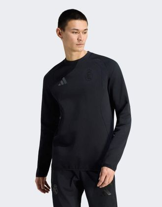 adidas adidas Performance - Real Madrid Tiro - Felpa girocollo nera da viaggio-Nero