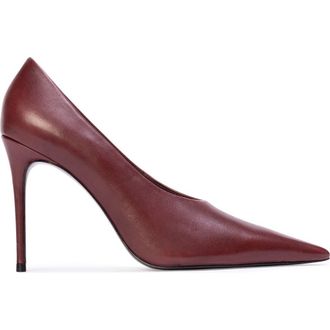 Black Suede Studio Jona 100 Pump in Bordeaux Leather at Nordstrom, Size 37.5