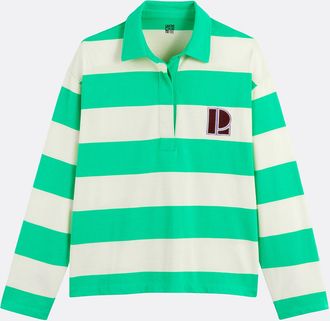 La Redoute Collections Gestreept T-shirt met polokraag, lange mouwen