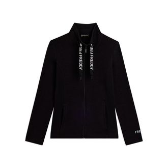 Freddy Felpa in Tessuto Fiammato, Collo Alto con Zip e Coulisse