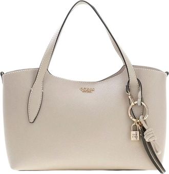Guess Melody Satchel Tas - Dames - Tassen - Beige - Maat: ONE Size Zijde