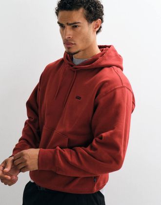 Vans Left Chest II - Felpa con cappuccio rossa-Rosso