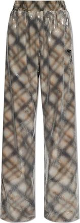 Diesel P-Erqueen Sequin Broeken - Dames - Wijde Broeken - Grijs - S - Pailletten - Broeken