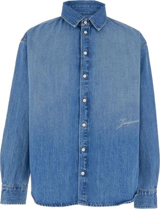 Jacquemus Simon de-N&icirc;mes Denim Shirt - Heren - Spijkeroverhemden - Blauw - L - Denim - Overhemden