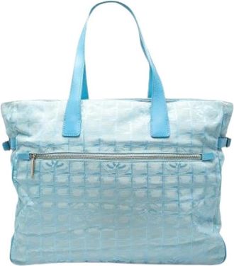 Chanel Pre-owned Tote Bags, female, Blue, Size: ONE SIZE Pre-owned Nylon Tote