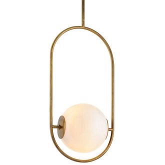 Hudson Valley Lighting Everley 1 L&aacute;mpara Colgante Vintage Lat&oacute;n, Cristal