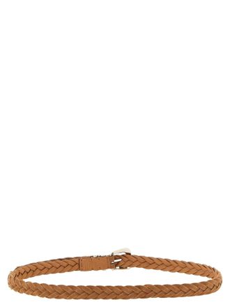 Brunello Cucinelli Braided Inverted Calf Belt - Tan
