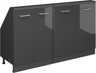 Vicco Set di mobili sottotetto Rion, Antracite lucido/antracite, Set di 2, Vicco