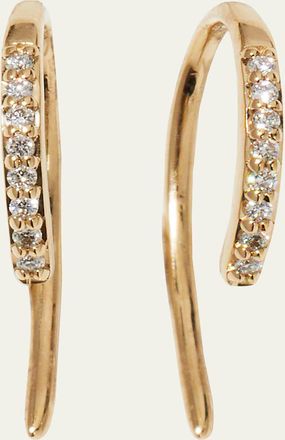 Lana Jewelry 14K Gold Diamond Mini Hooked Earrings