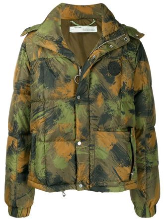 Off-white Piumino con stampa camouflage - Verde