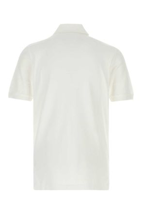 Fedeli Mens White Piquet Polo Shirt Bianco Exterior: Cotton