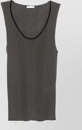 Roberto Collina ribbed sleeveless top scoop neck sheer