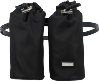 Ferragamo Zwarte Ss 23 Dubbele Heuptas Zwart - Heren - Heuptassen - Zwart - ONE Size - Leer - Tassen
