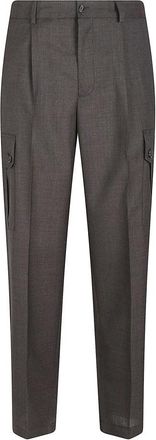 Dolce & Gabbana Wollen Canvas Broek - Heren - Straight fit broeken - Grijs - XL - Wol - Broeken