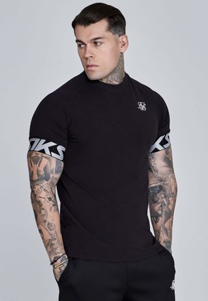 Siksilk T-Shirt SIKSILK Siksilk T-Shirt Tech T-Shirt, Herren, Gr. XL, schwarz, Obermaterial: 93% Baumwolle CO. 7% Elasthan EL., Shirts T-Shirt