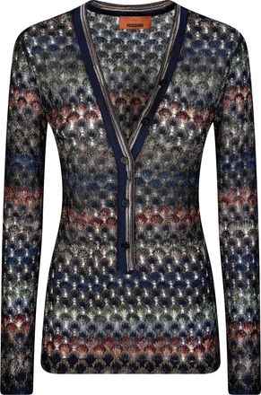 Missoni Textured V-Neck Long-Sleeve Sweater