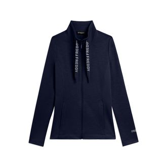 Freddy Felpa in Tessuto Fiammato, Collo Alto con Zip e Coulisse