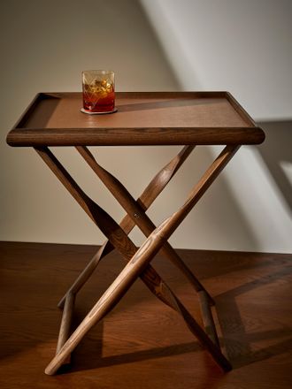 Giobagnara Elica Leather and Wood Serving Table
