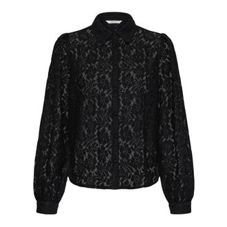 Cream CRLiselin Kant Blouse - Dames - Blouses & Shirts - Zwart - Maat: S Katoen