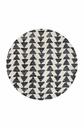 Jonathan Y Designs Aisha Moroccan Triangle Geometric Round Area Rug in Cream/black at Nordstrom, Size 5Ft 0In X 5Ft 0In